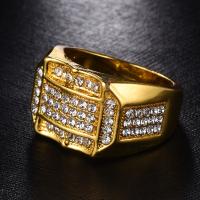 Zinc Alloy Finger Ring, plated & for man & with rhinestone 11.45mm 