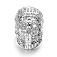 Zinc Alloy Finger Ring, Skull, plated, punk style & for man & hollow 20.3mm 