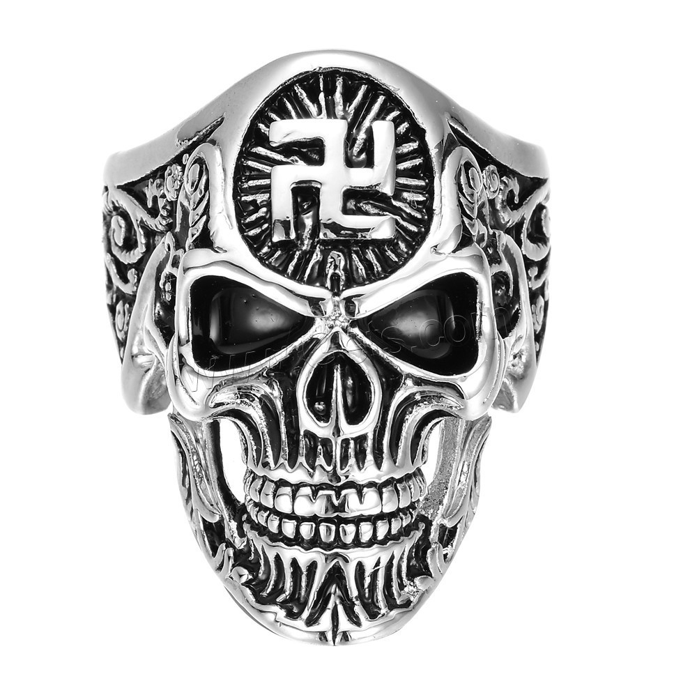 Zinc Alloy Finger Ring, Skull, plated, different size for choice & for man, 18mm, Sold By PC