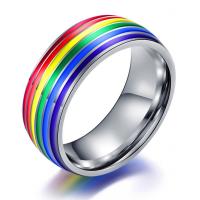 Titanium Steel Finger Ring, Unisex & enamel, original color, 8mm 