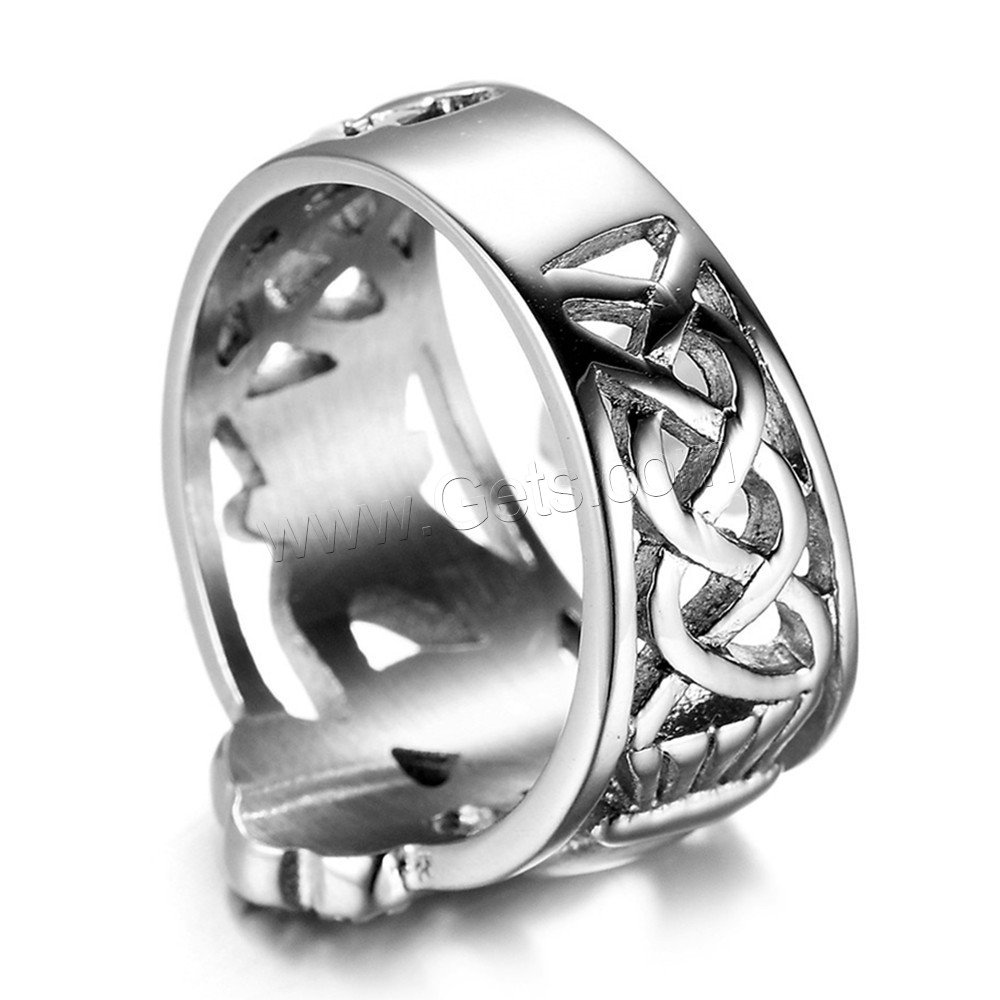 Zinc Alloy Finger Ring, silver color plated, Unisex & different size for choice & hollow, 15.23mm, Sold By PC