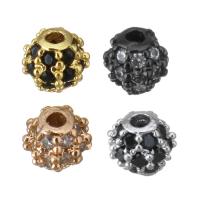 Cubic Zirconia Micro Pave Brass Beads, Drum, plated, micro pave cubic zirconia Approx 1mm 