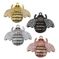 Animal Brass Pendants, Bee, plated, micro pave cubic zirconia Approx 1mm 
