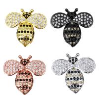Cubic Zirconia Micro Pave Brass Connector, Bee, plated, multihole & micro pave cubic zirconia Approx 2mm 