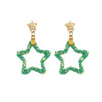 Zinc Alloy Drop Earring, with Acrylic, Star, gold color plated, for woman 