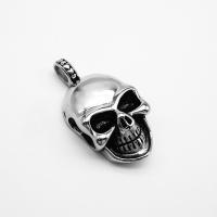 Stainless Steel Skull Pendant, blacken Approx 2-3mm 