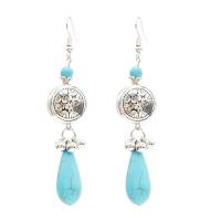 Turquoise Zinc Alloy Earring, with Synthetic Turquoise, antique silver color plated & for woman  