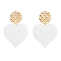 Zinc Alloy Drop Earring, with Iron, Heart, gold color plated, for woman 