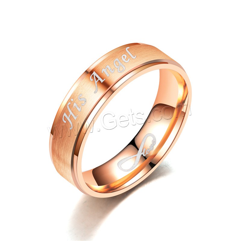 Stainless Steel Couple Ring, plated, Unisex & different size for choice & different styles for choice & with letter pattern, Sold By PC