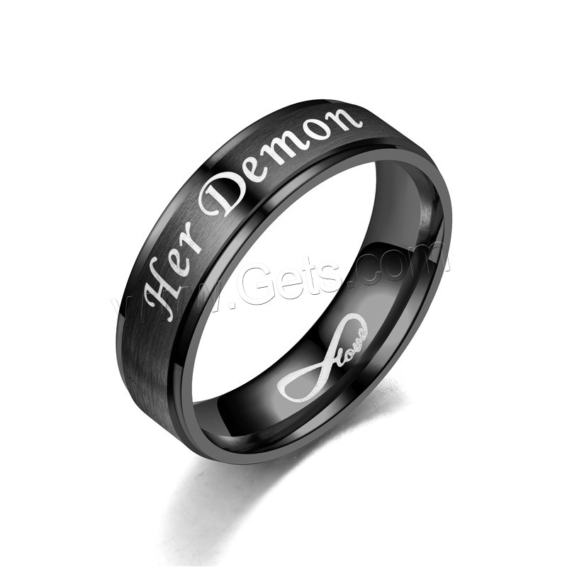 Stainless Steel Couple Ring, plated, Unisex & different size for choice & different styles for choice & with letter pattern, Sold By PC