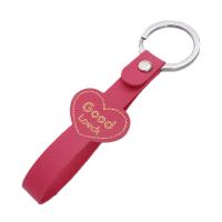 Zinc Alloy Key Chain, with PU Leather, silver color plated 