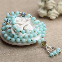 ​Amazonite​ Wrap Bracelet, with Zinc Alloy, plated, for woman & multi-strand Approx 21 Inch 