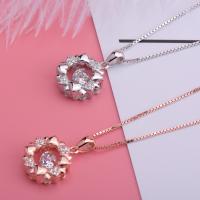 Sterling Silver Rhinestone Pendants, 925 Sterling Silver, plated, for woman & with rhinestone 20mm Approx 5mm 