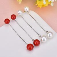 925 Sterling Silver Drop Earring, with Shell Pearl, for woman 8-10mm 