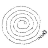Collar de cadena de plata esterlina, Plata de ley 925, chapado en platina real, diverso tamaño para la opción & giro oval & para mujer, Vendido por Sarta