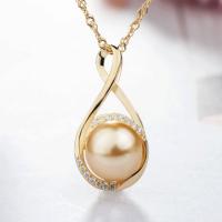 925 Sterling Silver Pendant, with Shell Pearl, plated, for woman & with rhinestone Approx 5mm 