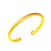 Alliage de cuivre bracelet manchette, Placage de couleur d'or, pour femme, 6mm, Diamètre inté Environ 60mm, Vendu par PC