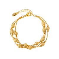 Copper Alloy Bracelet, with 1.18inch extender chain, gold color plated & for woman Approx 6.7 Inch 