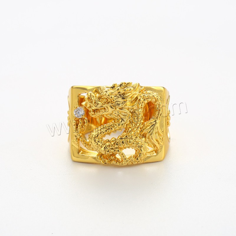 Copper Alloy Finger Ring, gold color plated, different size for choice & for man & with rhinestone, Sold By PC