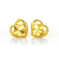 Zinc Alloy Stud Earring, Heart, gold color plated, for woman 