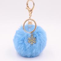 Plush Key Chain, with Iron, Snowflake, gold color plated, cute 80mm 