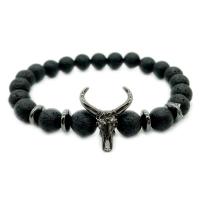 Lava Bracelet, with Zinc Alloy, Horn, gun black plated, Unisex & radiation protection, 9mm Approx 7 Inch 