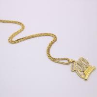 Zinc Alloy Sweater Chain Necklace, gold color plated, Unisex & rope chain & with rhinestone Approx 27.5 Inch 