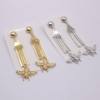 Zinc Alloy Drop Earring, Bee, plated, for woman 