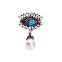 Zinc Alloy Brooch, with Acrylic, antique silver color plated, for woman & with rhinestone 