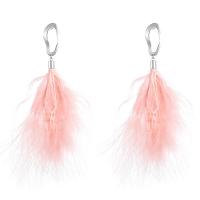 Zinc Alloy Drop Earring, with Feather, plated, for woman 