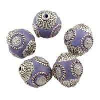 Indonesia Beads, with Zinc Alloy, Olive, antique silver color plated Approx 1mm 