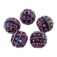 Indonesia Beads, with Zinc Alloy, platinum color plated, with rhinestone Approx 3mm 