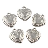 pendentifs de cœur en inox , acier inoxydable, coeur plat, couleur originale Environ 1mm Vendu par sac