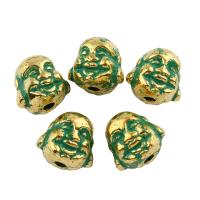 Stainless Steel Beads, Buddha, gold color plated, enamel Approx 1mm 