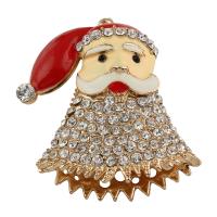 Zinc Alloy Christmas Pendants, Santa Claus, gold color plated, enamel & with rhinestone Approx 2mm 