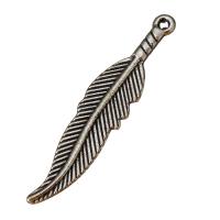 Zinc Alloy Feather Pendants, antique silver color plated Approx 1mm 
