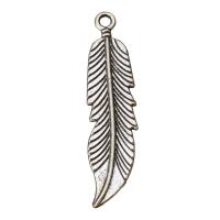 Zinc Alloy Feather Pendants, antique silver color plated Approx 2mm 