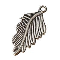 Zinc Alloy Feather Pendants, antique silver color plated Approx 2mm 