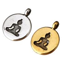 Zinc Alloy Flat Round Pendants, plated Approx 1mm 