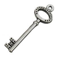 Zinc Alloy Key Pendants, Lock, antique silver color plated Approx 2mm 