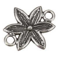 Flower Zinc Alloy Connector, antique silver color plated, 1/1 loop Approx 2mm 