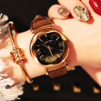 Women Wrist Watch, Leather, with Glass, plated, for woman Approx 9 Inch 