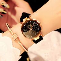 Women Wrist Watch, Leather, with Glass, plated, for woman & with rhinestone Approx 8.6 Inch 