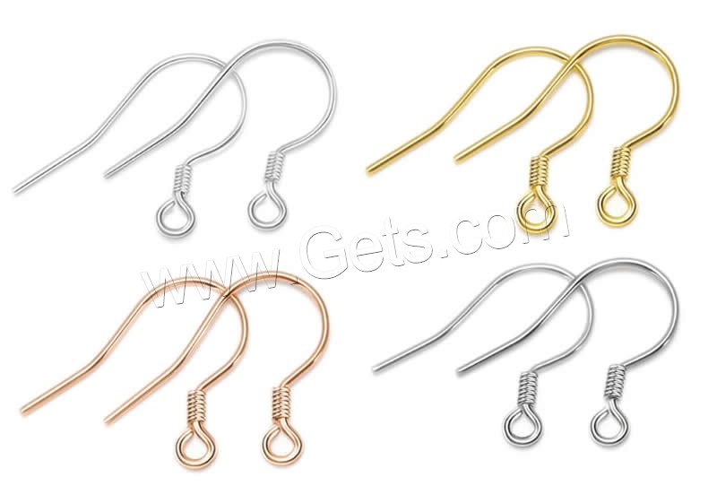 Sterling Silver Hook Earwire, 925 Sterling Silver, plated, different styles for choice, more colors for choice, 0.7mm, Sold By Pair