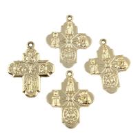 Zinc Alloy Cross Pendants, gold color plated Approx 1mm 