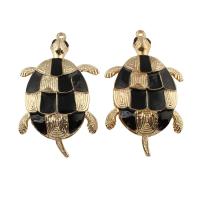 Zinc Alloy Animal Pendants, Turtle, gold color plated, enamel, lead & cadmium free Approx 3mm 