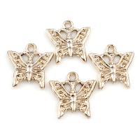 Zinc Alloy Animal Pendants, Butterfly, light gold color plated, lead & cadmium free Approx 1mm 