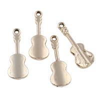 Musikinstrument Zinklegierung Anhänger, Violine, Helle Goldfarbe überzogen, frei von Blei & Kadmium, 10x27x2mm, Bohrung:ca. 1mm, 20PCs/Tasche, verkauft von Tasche