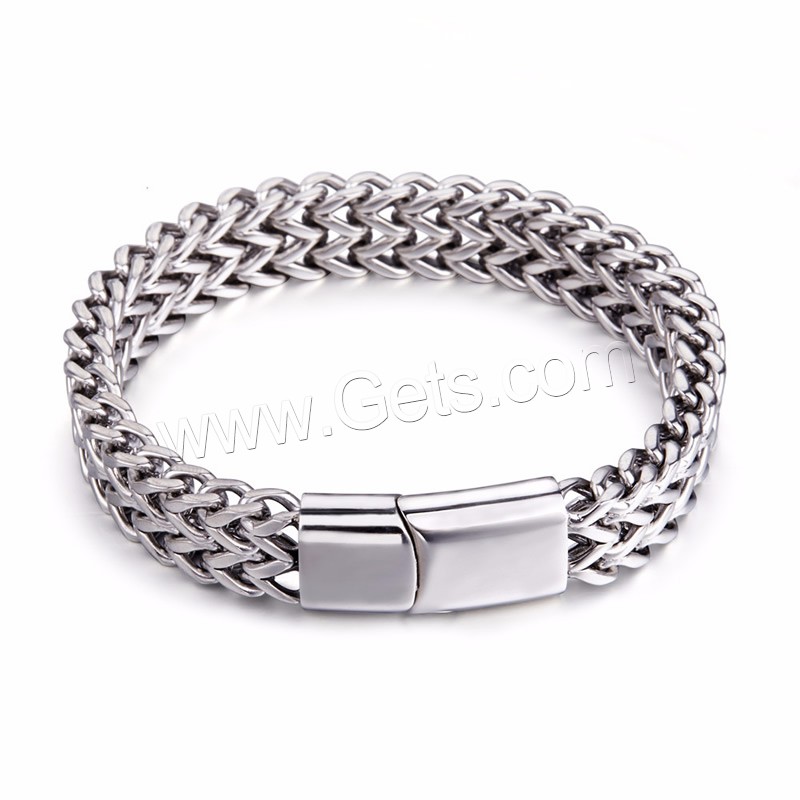 Titanium Steel Bracelet, wheat chain & different size for choice & for man, original color, Sold By Strand