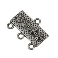 Zinc Alloy Charm Connector, Rectangle, antique silver color plated, 1/3 loop Approx 2mm 